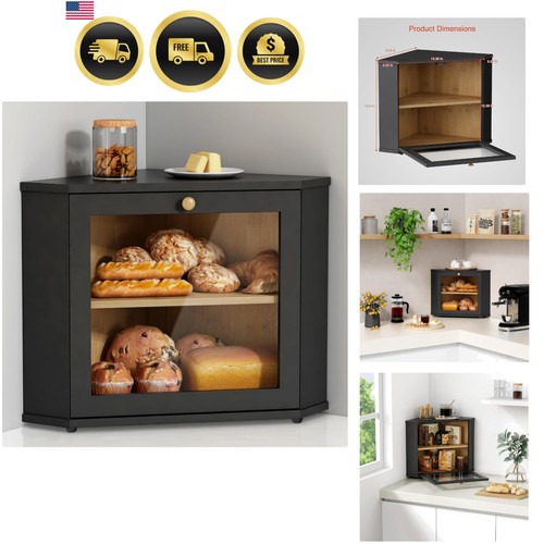 Corner bread box for kitchen - box,