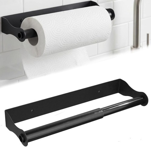 Black kitchen roll - black, holder